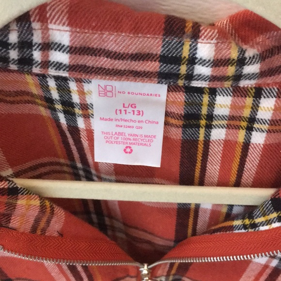 Flannel pullover harvest rust w black, cream plaid - Picture 5 of 5